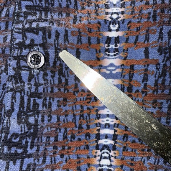 Bassiri Limited Collection Mens L Multicolor Striped Short Sleeve Shirt - Picture 4 of 8